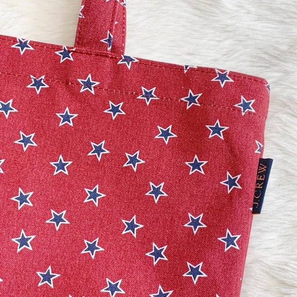J. Crew Reusable Everyday Canvas Tote Star Print - Picture 4 of 5